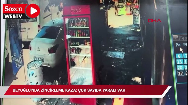 Beyoğlu'nda 9 aracın karıştığı zincirleme kaza; yaralılar var