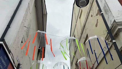 Newton Abbot café gives street make-over with decorative umbrellas