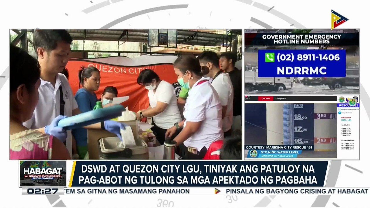 MMDA, agad hinakot ang mga basurang iniwan ng pagbaha sa maraming bahagi ng QC; DSWD at QC LGU, tiniyak ang patuloy na paghahatid ng tulong