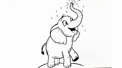 How to draw a cute baby elephant 🐘 - Elephant drawing easy