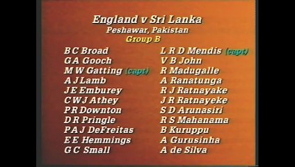 1987 CWC England vs Sri Lanka, 10th Match at Peshawar