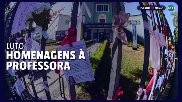 Professora Soraya Tatiana recebe homenagens na porta do Colégio Santa Marcelina