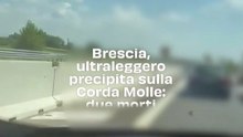 Brescia, ultraleggero precipita sulla Corda Molle e prende fuoco: due morti e traffico in tilt