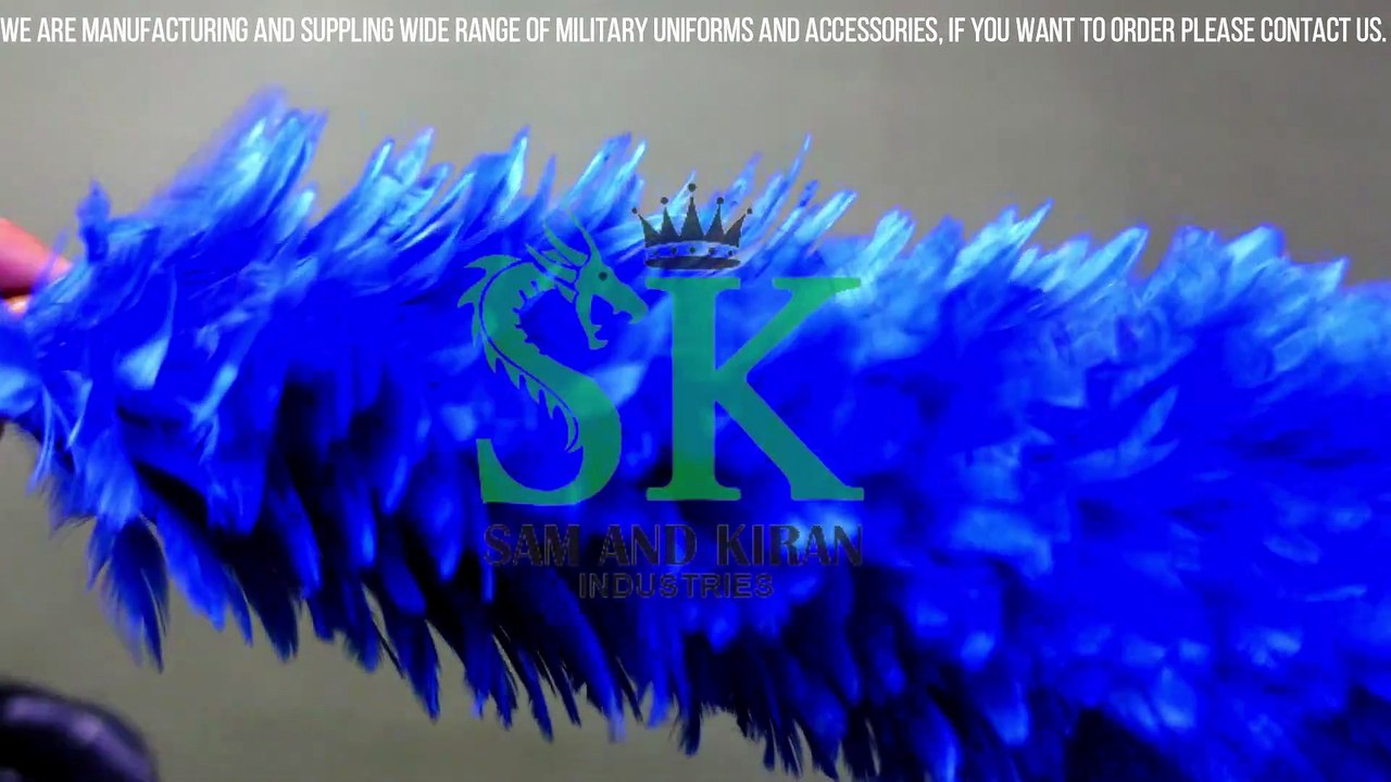 Royal Blue Plume Feather Hackle Balmoral Hat, Hackles and plumes for military caps hats and beret