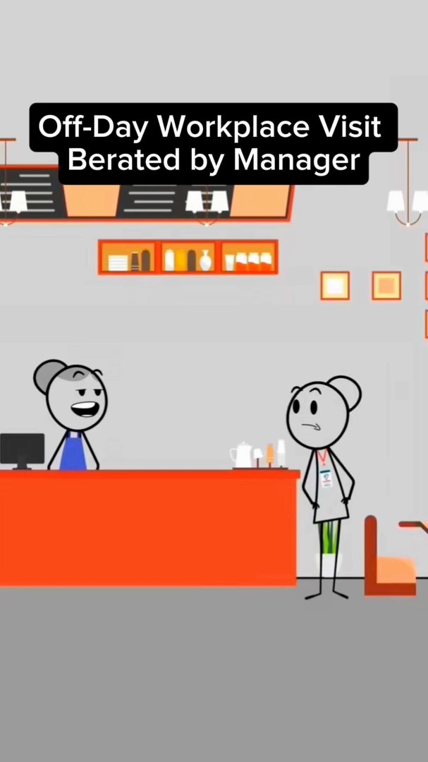 ⁣Off-Day Workplace Visit Berated by Manager #animation #viralvideo #work #shorts  #manager #usa#Funny