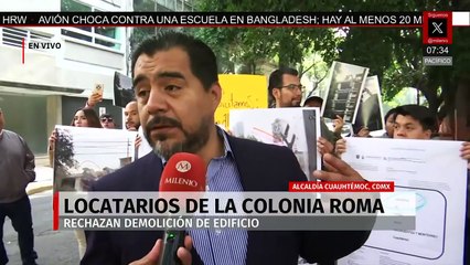 Vecinos de la colonia Roma protestan y se oponen a la demolición de un edificio histórico