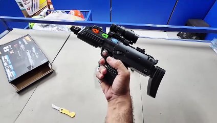 Unboxing & Review of Plastic Cosmic Space Toy Gun 🚀 | Flashing Lights + Firing & Reload Sounds!