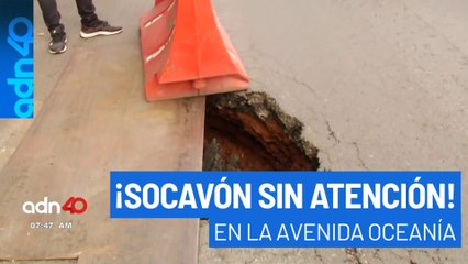 Tremendo socavón en la avenida Oceanía preocupa a vecinos; autoridades ignoran reportes