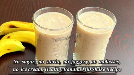 Sugar Free Healthy Banana Smoothie Recipe #tastemadeworld #shorts #milkshake #bananamilkshake #trending