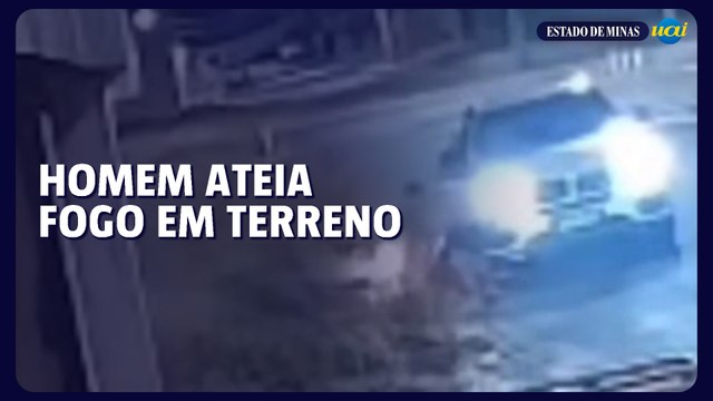 De BMW, homem ateia fogo em terreno e foge em Araguari