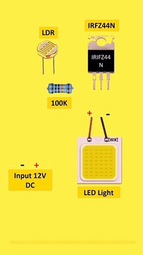 Day & Night Automatic Light ON & OFF Circuit diagram #diy​ #diycircuit​ #ldr​ #led​ #schematics​ #electroniccircuits​
