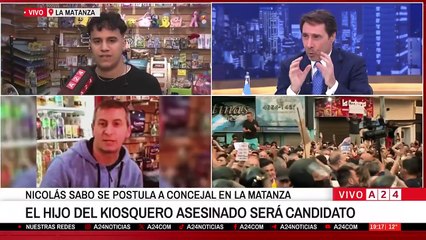 A24.com - 🔴EL HIJO DEL KIOSQUERO ASESINADO EN RAMOS MEJÍA DECIDIÓ SER CANDIDATO...