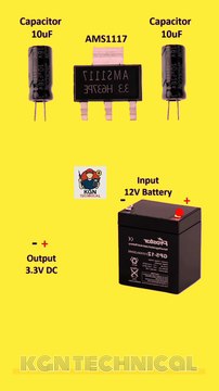 12V to 3.3V Voltage Regulator Circuit diagram #diy​ #voltageregulator​ #diycircuit​