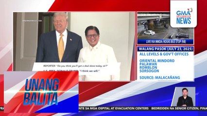 Taripang ipapataw ng Amerika sa mga produktong mula sa Pilipinas, ibinaba sa 19% mula sa 20%; mas mataas pa rin kaysa sa 17% tariff rate noong Abril | Unang Balita