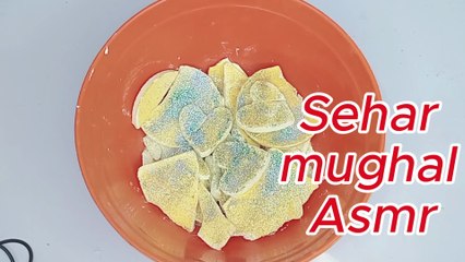 Gym Chalk so beautiful ❤️🎼 Soft yellow  Block Crush & Glitter relaxation #asmr #gymchalkasmr 🌈✨