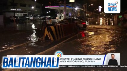 Ilang motorista at commuter, piniling suungin ang baha sa Felix Avenue; ilang motorsiklo, tumirik | Balitanghali