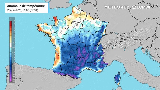 Anomalies de températures en France