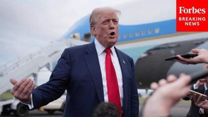 Trump Speaks To Reporters Upon Landing In Glasgow, Scotland