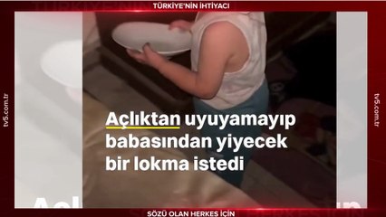 Açlıktan uyuyamayan Gazzeli minik kız babasından yemek istedi