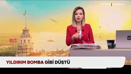Yıldırım bomba gibi böyle düştü