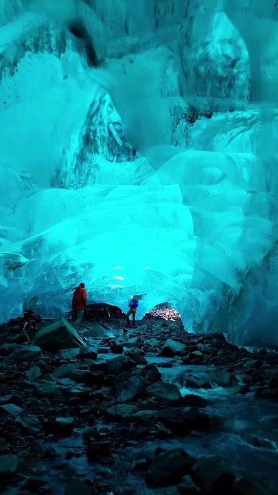 glasy ice cave