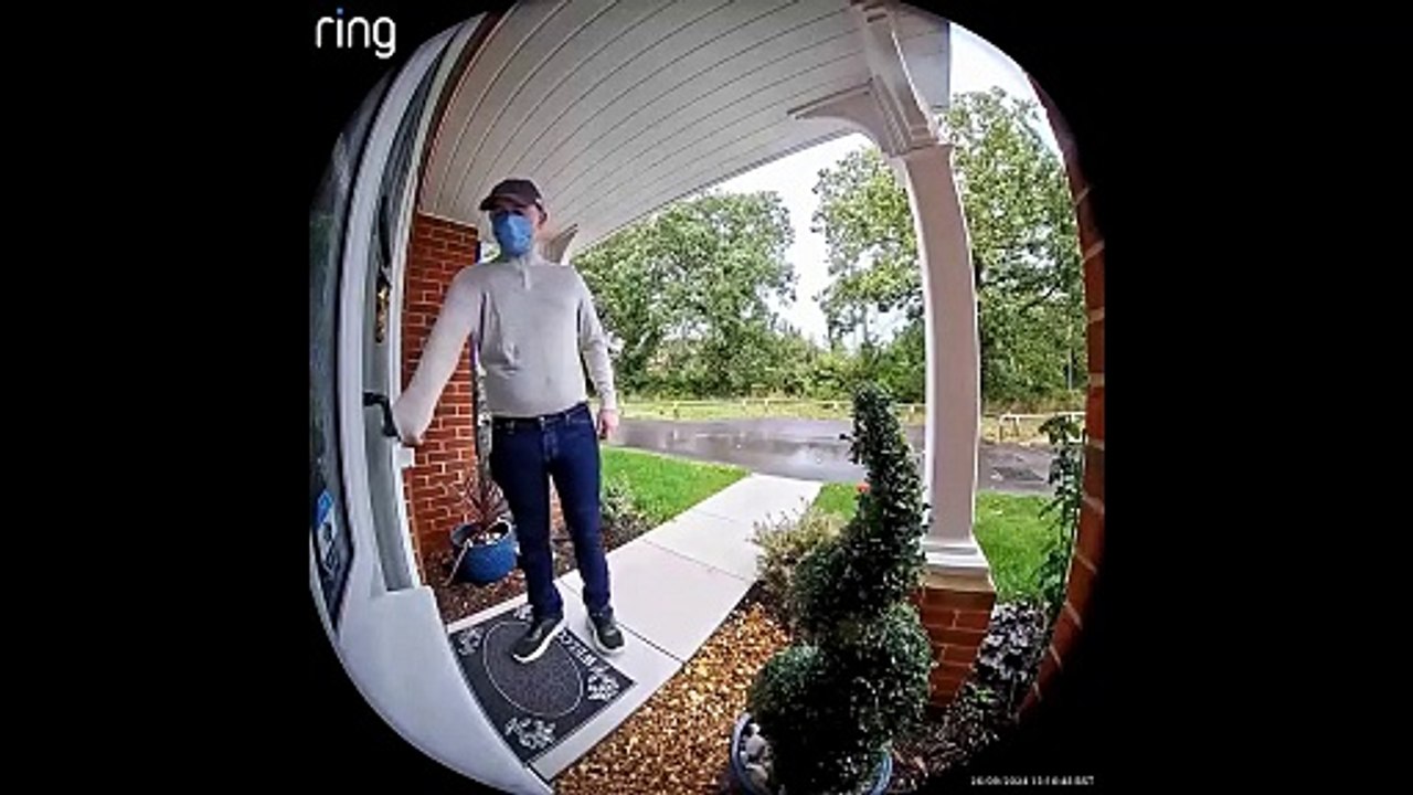 Watch two burglars in Covid masks as they break into a house in Southeast England