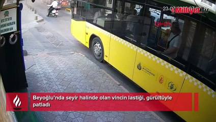 Beyoğlu’nda vinç paniği: Patlayan lastik ile 1’i çocuk 2 kişiyi yaraladı