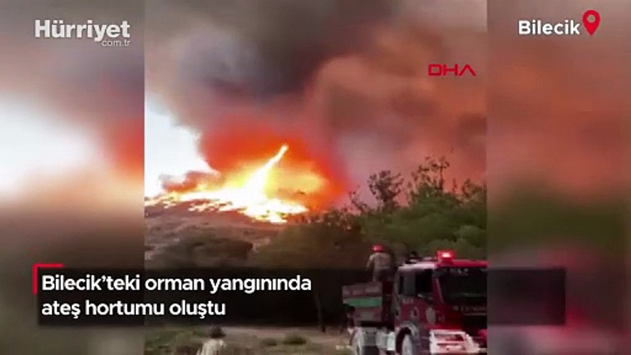 Bilecik’teki orman yangınında ateş hortumu oluştu