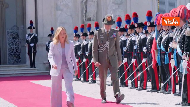 Meloni incontra il Presidente della Repubblica algerina Abdelmadjid Tebboune a Villa Pamphilj