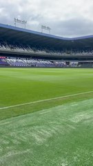La toute nouvelle pelouse d'Anderlecht est prête avant le match contre le BK Hacken