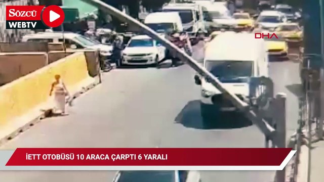Beyoğlu'nda İETT otobüsü 10 araca çarptı 6 yaralı; şoför adliyeye sevk edildi