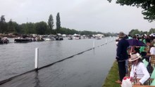 Old Monmothian James Goodwin steers his 1995 Henley-winning Imperial College 8 on their row past