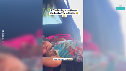 Mom Blows Sunflower Seed Out of Daughter’s Nose