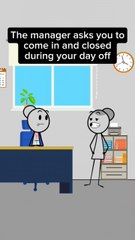 The manager asks you to come in and closed during your day off #animation #animationmeme #work #worklife #manager