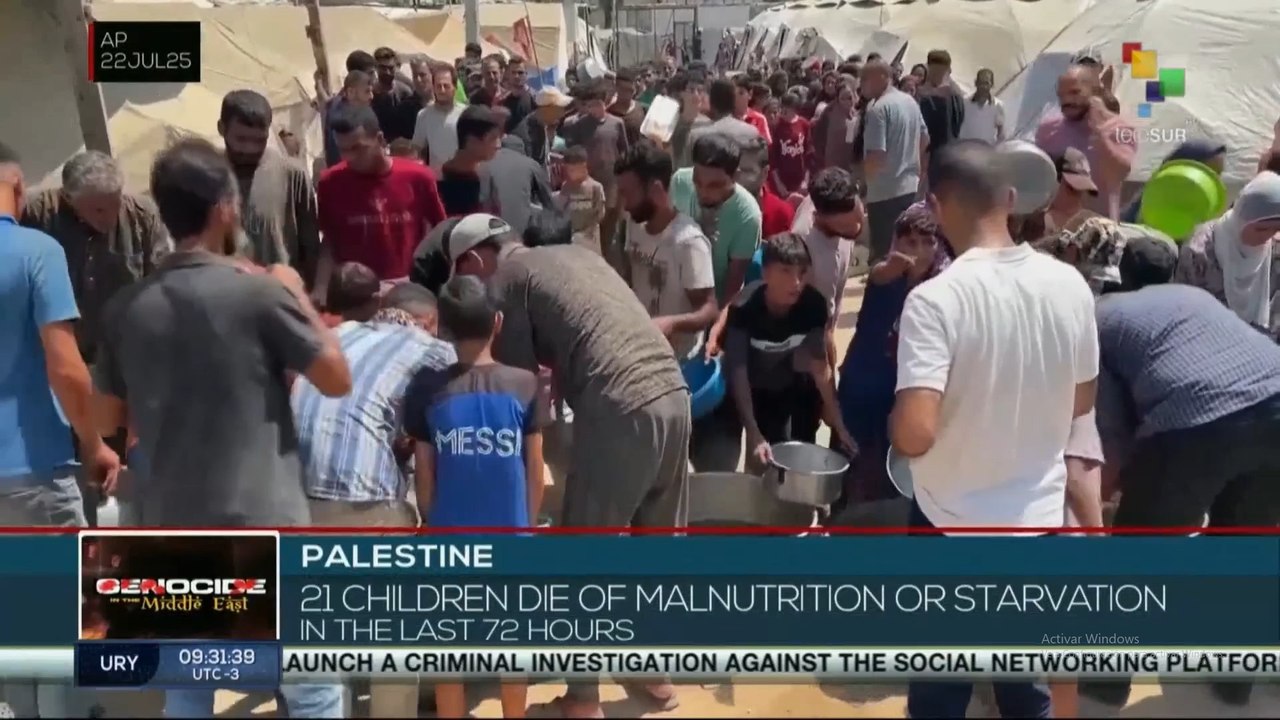 Palestine, 21 children die of malnutrition or starvation in the last 72 hours