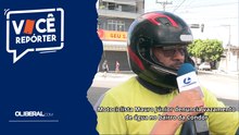 Motociclista Mauro Júnior denuncia vazamento de água no bairro da Condor