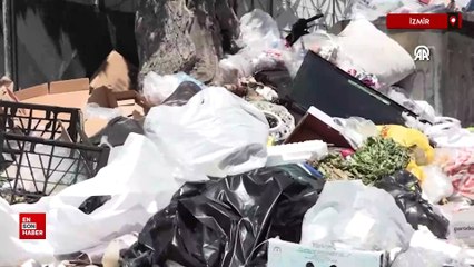 İzmir Konak'ta çöp yığınları