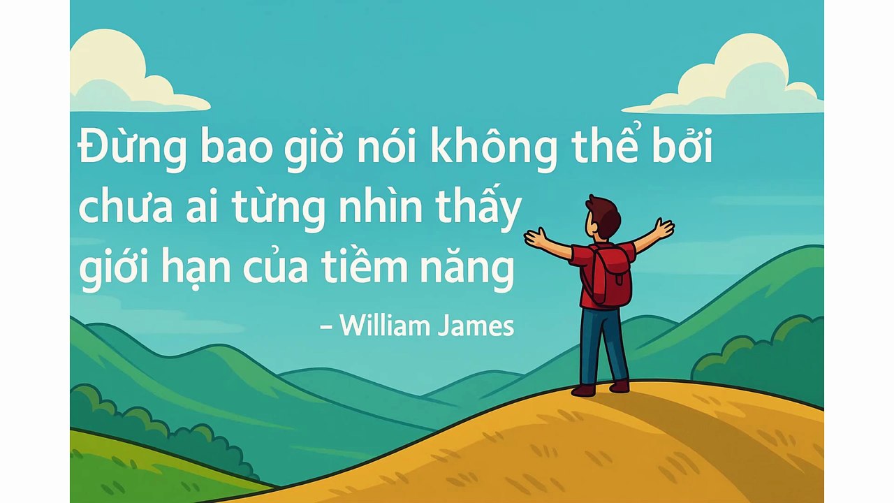 "Đừng bao giờ nói không thể bởi chưa ai từng nhìn thấy giới hạn của tiềm năng" - William James