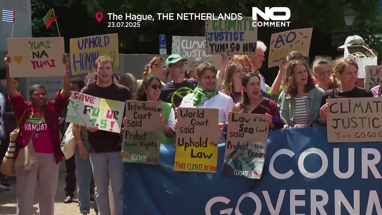 'States must ACT NOW': Climate activists protest outside ICJ