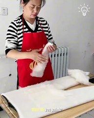 Making warm and cozy cotton pants!