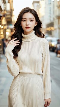 街拍美女 18 | 4K AI美女街頭時尚 | Beautiful Asian Girls Street Style Lookbook #shorts #aigirl