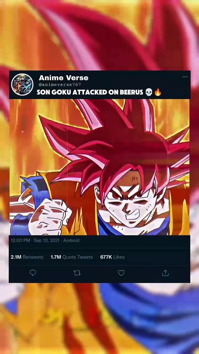 Son Goku Attacked on Beerus💀🔥  #goku #foryoupage #foryou #anime #viral #grow #fyp