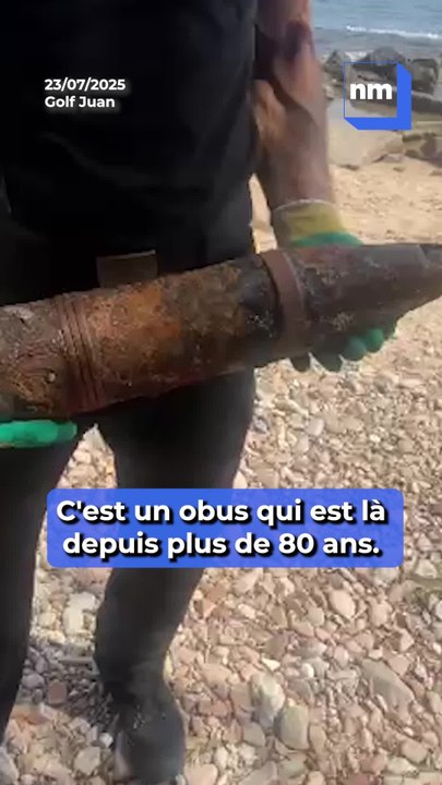 Cet obus de plus de 80 ans a été retrouvé sur une plage de la Côte d'Azur