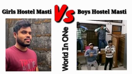 girls vs boys hostel Life😲 _girls vs boys hostel Masti_@WorldinOne601