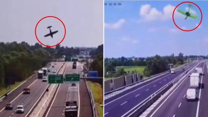 Il video dell'ultraleggero caduto in tangenziale ad Azzano Mella, nel Bresciano: il volo in picchiata, lo schianto, le fiamme