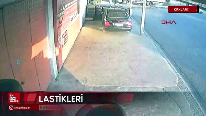 Kırklareli’de iş yerinin önündeki araç lastiklerini ateşe verdi