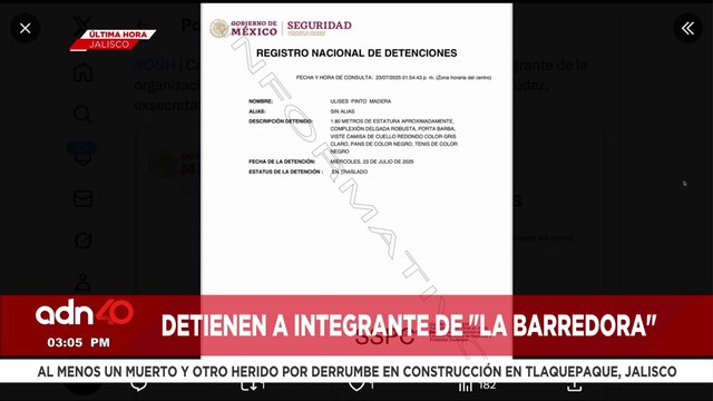 🚨¡Última Hora! Cae Ulises Pinto, presunto integrante de La Barredora , ligada a Hernán Bermúdez