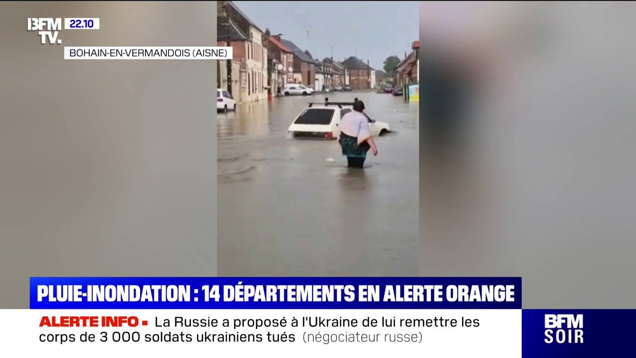Les images impressionnantes de la montée des eaux dans la commune de Bohain-en-vermandois dans le département de l'Aisne