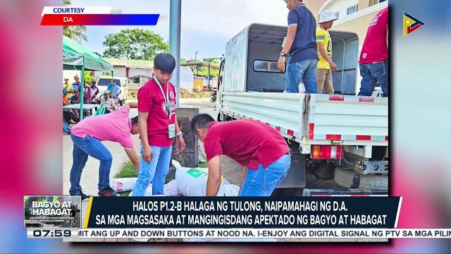 Halos P1.2 bilyong halaga ng tulong, naipamahagi ng D.A. sa mga magsasaka at mangingisdang apektado ng bagyo at habagat