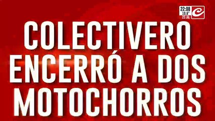 Colectivero encerró a dos motochorros